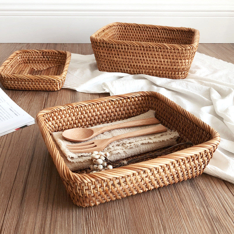 Handmade Rattan Organizer Basket