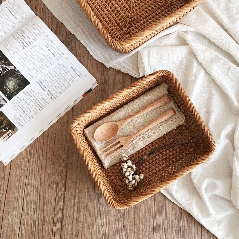 Handmade Rattan Organizer Basket
