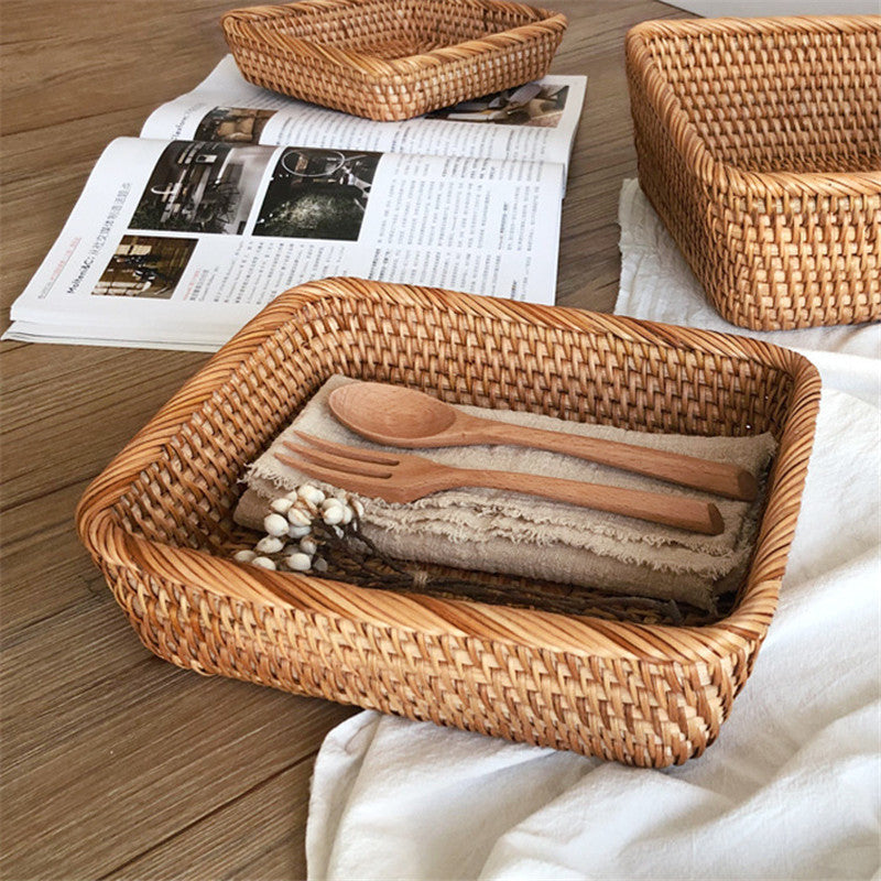 Handmade Rattan Organizer Basket